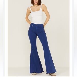 Shyanne Women Super Flared Jeans Blue Sz 32 High Waisted Western Country Cowgirl
